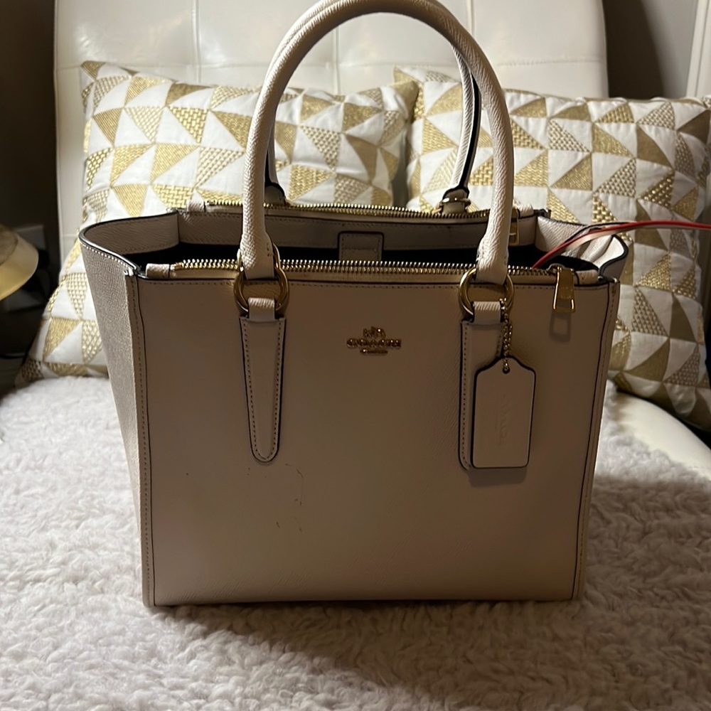White Coach Tote with Strap